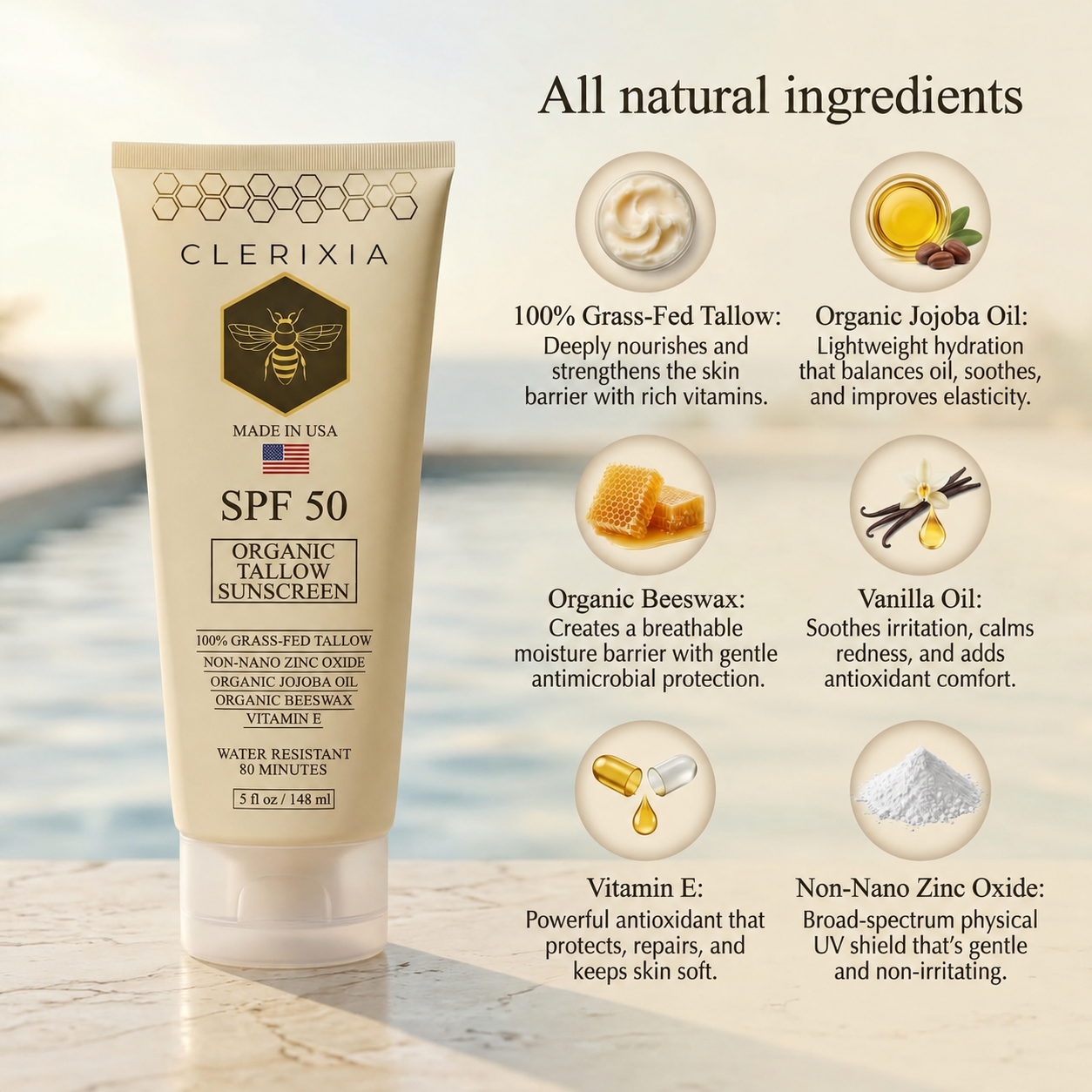 Clerixia Organic Tallow Sunscreen